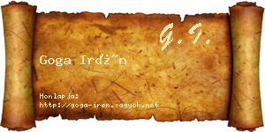 Goga Irén névjegykártya